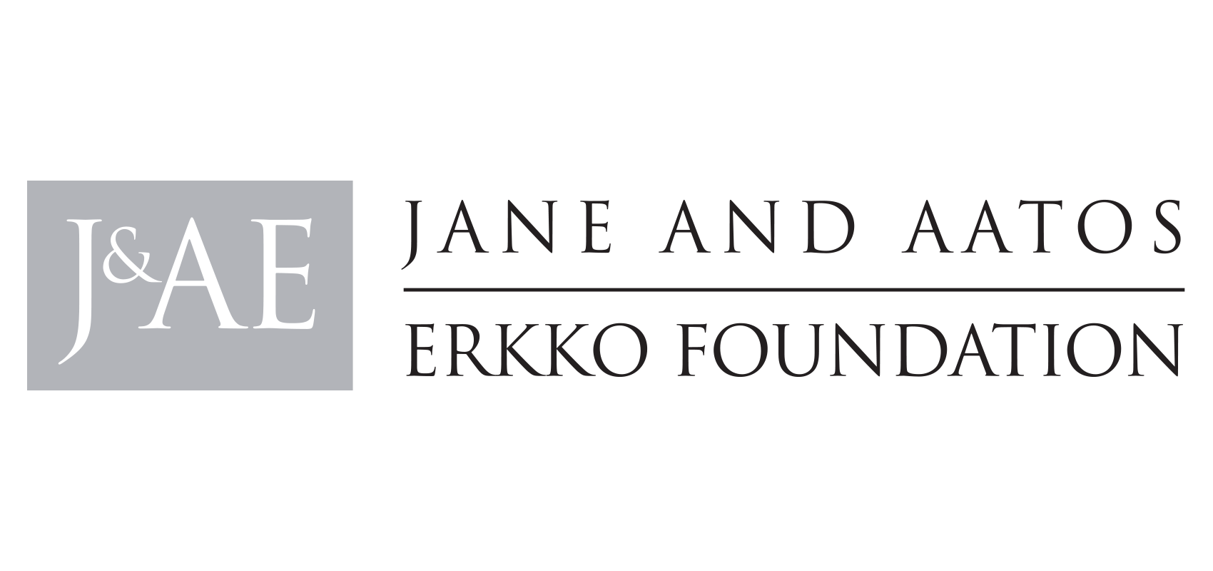 Text logo reading Jane and Aatos Erkko Foundation